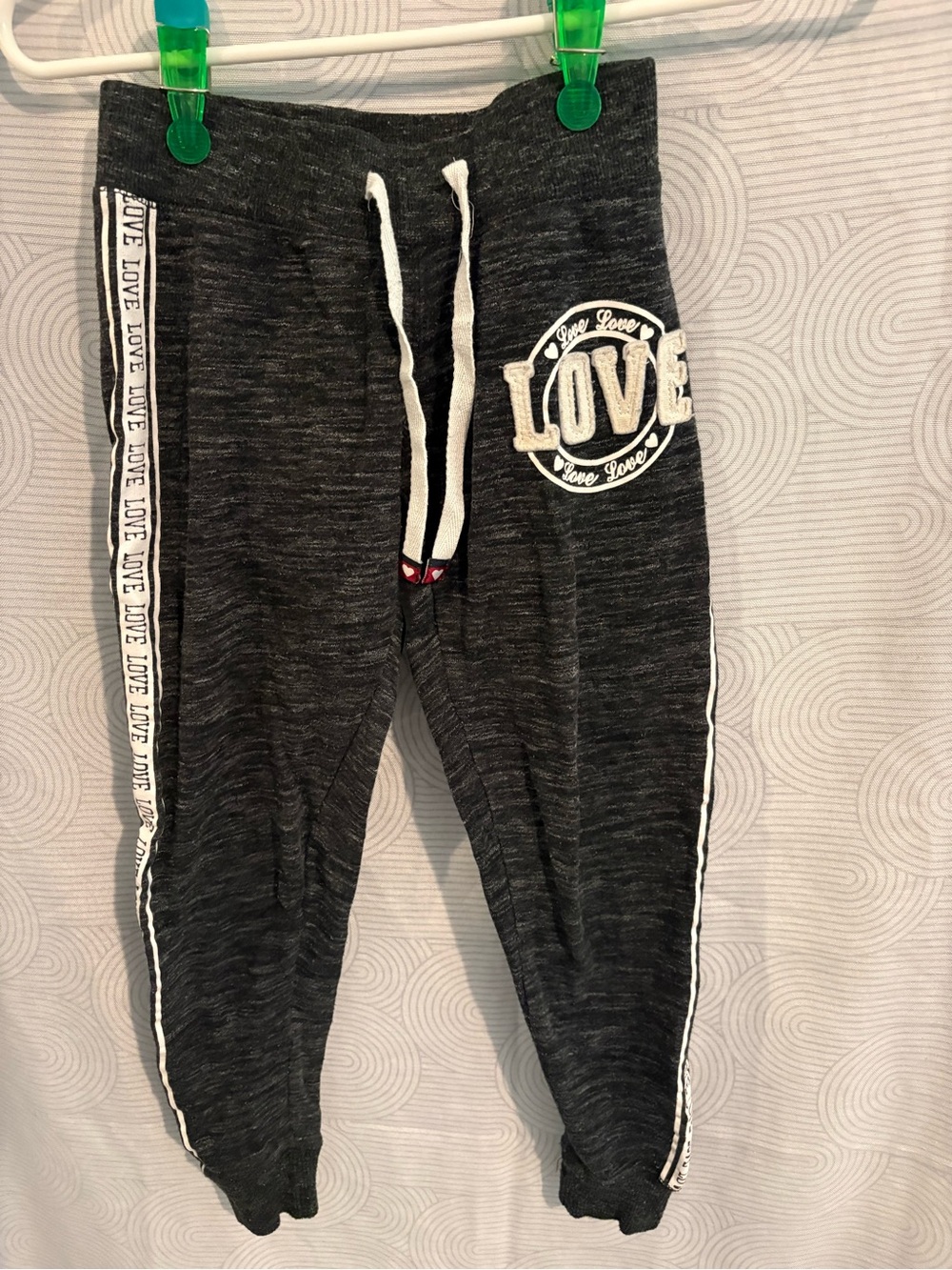 Reflex Black Sweat Joggers with White 'LOVE' Patch